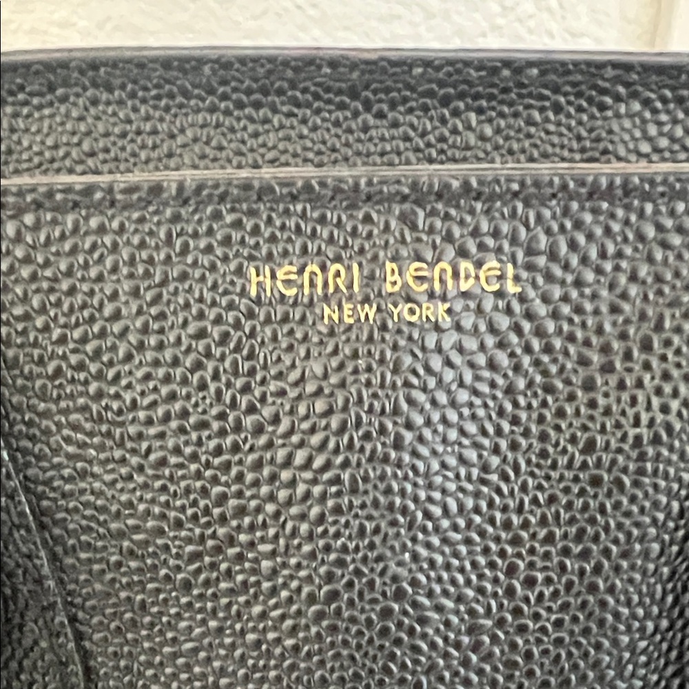 Henri Bendel Black Satchel with Gold Accents - Picture 2 of 6